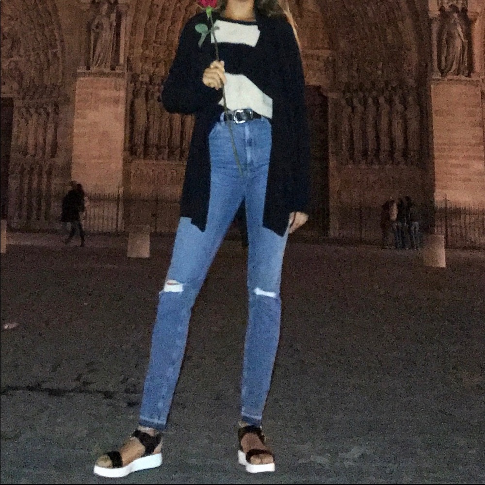 Tall long, High waisted blue wash denim jeans